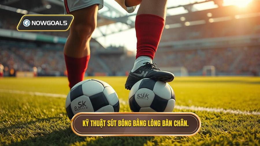 1. Kỹ thuật sút bóng bằng lòng bàn chân.